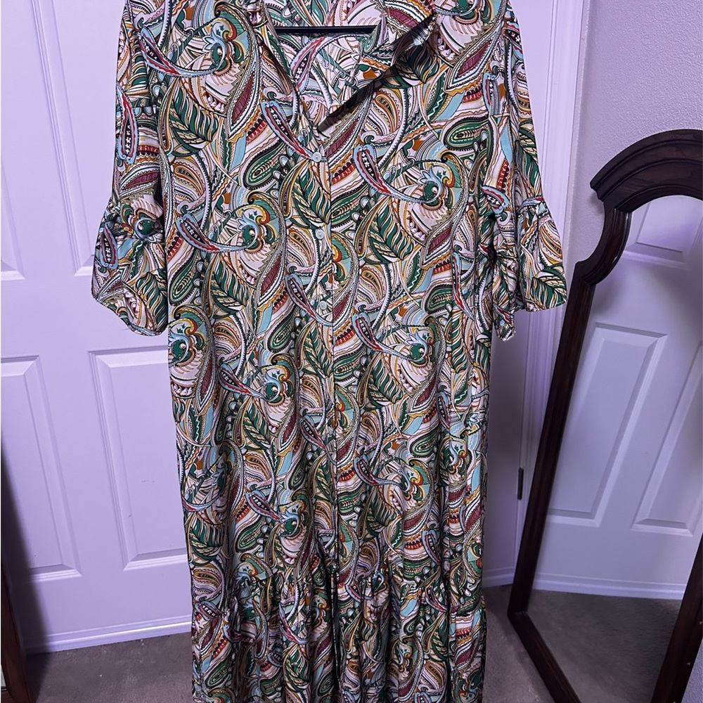 Colorful Paisley Print Dress